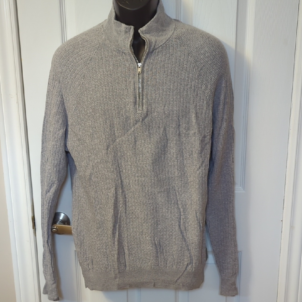 Men's Classic Gray Zip-Up Sweater